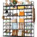 Kottwca 4 Row 10 Tier Large Shoe Rack Organizer for Closet Entryway, 72-80 Pair Shoe Boot Storage Rack, Metal Shoe Shelf Big Vertical Stackable Shoe Stand for Bedroom Corner