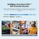 WiFi 7 Extender Signal Booster for Home | Internet Extender WiFi Booster Covers up to 10,000 Sq.Ft | High Speed WiFi Repeater with Ethernet Port | Supports MLO, 8K Streaming & Gaming | Easy Setup