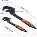 Multi-function Magic Wrench Universal Adjustable Wrenches 1045 Steel, Pipe Wrench Set 10.5 and 15-Inch,2-Piece (Small+large (2 Pcs))