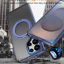 imluckies for Samsung Galaxy S25 Ultra Case with 360 Rotable Ring Stand [Compatible with Magsafe], Military Grade Drop Protection, Slim Fit Bumper for S25U, Matte Blue
