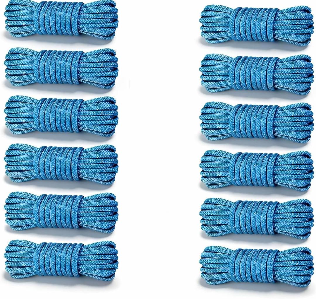 8 Pack Rope with Roller Tensioner for Easy and Secure Tying,2026 New Heavy Duty Retractable Buckle Rope with Accessory Cord for Camping Boating Home Storage Outdoor Use