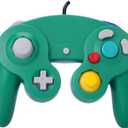 ONE250 2 Pack Classic Shock Joypad Wired Controller, Compatible with Wii NGC Gamecube Game Cube (Orange & Green)