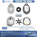 46-812966A12 Water Pump Repair Kit for Mercury Mariner Outboard 30 35 40 50 60 75 HP 4-Stroke 812966A11 812966A4 812966A5 14334A1 14334A2 14334A3 EFI JET SeaPro Carb Formula BIGFOOT 3/4-Cyl.