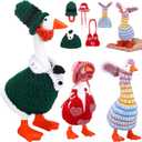 3 Set 7 Inch St Patricks Day Desk Goose Outfits Shamrocks Bunny Small Porch Goose Costumes Combination Porch Geese Outfits Cute and Funny Geese Clothes for Magnetic Statue
