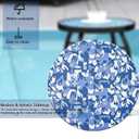 Patio Side Tables, 14"" Indoor Outdoor Metal Side Table for Poolside Bistro Balcony Yard Porch Bedside, Weather Resistant Metal Accent Table for Indoor Outdoor Use, Easy Assembly (Blue)