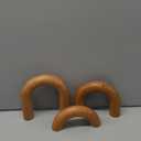 Defined Deco Wood Arch Bookshelf Decor Set of 3,Aesthetic Shelf Decor,Coffee Table Decor Items,Modern Home Decor,Bookshelf Neutral Decor,Mantel Decorations,Decorative Objects for Living Room Entryway (Brown)