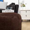 Asuprui Pouf Ottoman Unstuffed Round Poof Seat Foot Stool Ottoman Foot Rest No Filler 20x20x12 Inches Fuzzy Chair Floor Pouf Storage for Living Room Bedroom Coffee