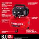 Craftsman Air Compressors 6 Gallon Portable Pancake Air Compressor,Oil Free Max 150 Psi 1.0HP 2.6 CFM@90PSI Electric Air Compressor Shop Air Compressor, CMXECXA02106410