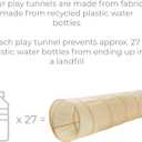 3 Sprouts Kids Play Tunnel - Pop Up Collapsible Tunnels with Recycled Fabric - Fun Crawling Tunnel for Toddler, Baby, Children to Crawl Through, Gross Motor Toy for Indoor Play - Gingham Beige