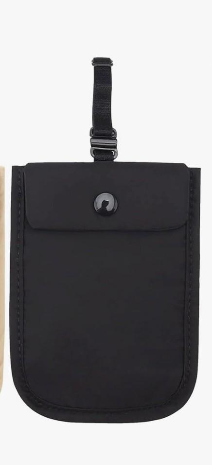 Pack of 2 lapinchen Travel Bra Wallet for Women, Hidden Bra Wallet Pickpocket Proof Under Clothes Money Belt Pouch Secret Travel Wallet for Money Valuables (Black)