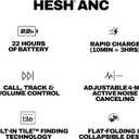 Skullcandy Hesh ANC Wireless Over-Ear Bluetooth Headphones, Active Noise Cancelling, Up to 22 Hrs Battery, Foldable Lightweight Design, Microphone for iPhone Android - True Black