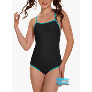 Beautikini Period Swimwear - One Piece Bathing Suit Menstrual Leakproof Swimsuit for Teen Girls and Women, XS