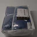 KASENTEX Queen Size Comforter Set 3 Piece,Seersucker Breathable Fabric,Lightweight Fluffy Down Alternative,Box Stitch Quilting, All Season Machine Washable with 2 Pillow Shams, Navy Blue
