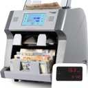 Cassida 9900R V2 2-Pocket Premium Bank Grade Money Counter Machine Mixed Denomination, Bill Sorter, Value Counting, Printer Enabled, 2 CIS, UV/MG, IR/IT Counterfeit Detection with Built-in Printer, 12"L x 11.5"W x 13.4"H