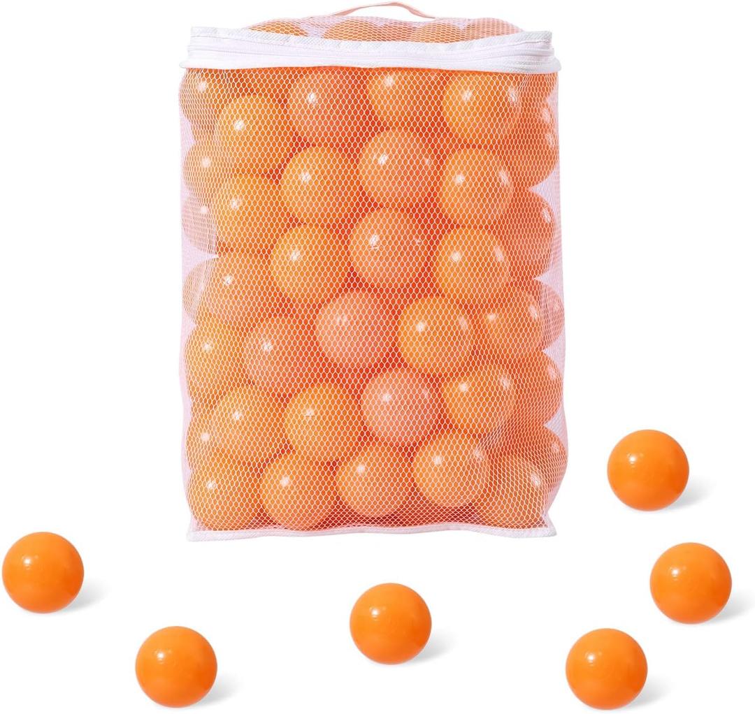 Ball Pit Balls for Kids, Plastic Refill 2.2 Inch Balls, 100 Pack, Bright Colors, Phthalate and BPA Free, Includes a Reusable Storage Bag with Zipper