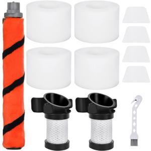 Filter Replacement for Shark ION Flex Duo Clean IF100 F80 UF280 IF200 IF201 IF202 IF203Q IF252 IF281 IF282 Cordless Vacuum, 2 HEPA + 4 Foam Felt Filters +1 Brush, Part # XPREMF100 & XPSTMF100