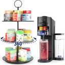 Flavor Pods Holder for Ninja Thirsti Flavored Water Drops, Rotatable Holds 15 Pods Storage Rack for Ninja Thirsties Drink System, Acrylic Pods Organizer for Ninja Thirsty, Black