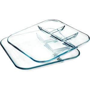 NUTRIUPS Durable Divided Plates 9 inch, 2 -Piece, Divided Dinner Plates Portion Control Plates for Adults Bariatric Diet, Microwave& Dishwasher Safe