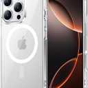 3 x Temdan for iPhone 16 Pro Max Case Clear, Compatible with Magsafe, Anti-Yellowing, Military-Grade Protection, Shockproof Slim Magnetic Phone Case Cover, Transparent