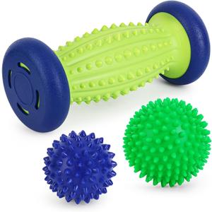 Massage Ball - 3 in 1 - with Foot Roller & Spiky Balls, Plantar Fasciitis Relief and Heel Spur Relief, Foot Roller Massage and Trigger Point Ball