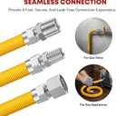 48" Flex Gas Line Connector Kit, Dryer Gas Line Hose with Connectors 1/2" MIP 1/2"FIP 3/4"MIP 3/4" FIP Fitting, 5/8" OD(1/2" ID) Stainless Steel Gas Line for Stove, Water Heater