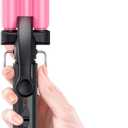 Mini Crimper for Short Hair 1/2 Inch, Small Beach Waves Tool, 3 Barrel Waver With Argan Oil Infused, Easy to Use Curling Iron (Pink)