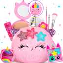 ULOVEME Kids Real Makeup Kit for Little Girls - Real, Non Toxic, Washable Make Up Toy - Umicorn Toys Gift for 3 4 5 6 7 8 9 10 12 Years Old Girls Birthday (Mini Pink Umicorn)