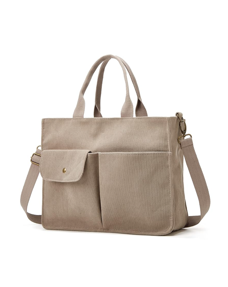 Women's Tote Bag Corduroy Shoulder Bag Handbag Casual Purse Corduroy Large Capacity Hobo Bag Messenger Bag