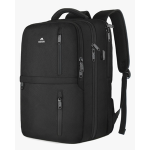 MATEIN Carry on Backpack, Flight Approved Travel Backpack with USB Port, TSA Personal Item Travel Bag fits 17" Laptop, Large Water Resistant Luggage Overnight Weekender Bag for Men & Women, Black