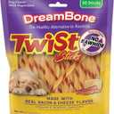 3 x DreamBone Twist Sticks, Made With Real Bacon And Cheese Flavor, Rawhide-Free Chews For Dogs, 50 Count (EXP 03/24/29)