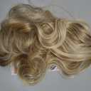 FELENDY 15" Ponytail Extension Drawstring Curly Wavy Ponytail Extensions Clip in Long Pony Tails Hair Cute Synthetic Piece for Women Bleach Blonde mix Light Blonde
