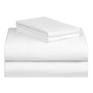 LuxClub 4 PC California King Sheet Set, Deep Pockets Wrinkle Free Cooling Bed Sheets Hotel Bedding for Women, Men, Includes 1 Fitted Sheet, 1 Flat Sheet and 2 Pillowcases-White
