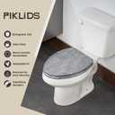 Toilet Seat, Slow Close, Premium Moulded Wood, Quick Release, Slate Marble Look, PIKLiDS, Laminated Woodgrain Finish (Elongated)