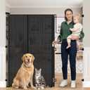 Reinforced 65" Extra Tall Pet Gate for Doorway, Jump-Resistant & Prevent Crawling Underneath Retractable Baby Gates Extra Tall, 0-55" W Retractable Dog Gate for Pet, Dogs, Cats, Puppies, Babies, Black