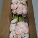 Alupssuc 30Pcs Ranunculus Artificial Flowers Faux Silk Mini Ranunculus, Spring Flowers Artificial Indoor for DIY Bouquets, Bulk Fake Wedding Filler Flowers for Bride Shower Decorations, Shabby Blush