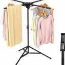 Portable Tripod Clothes Drying Rack, Foldable 4-Bar Rack for Space Saving, 4 Rods