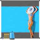 EASYFUN Beach Blanket Sandproof Oversized, 79''83'' Extra Large Beach Mat, Portable Picnic Mat for Travel Camping Hiking, Lightweight Beach Essentials Family Water Resistant Mat Nylon 210T (Blue)