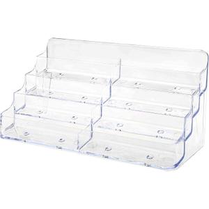 Business Card Holder Counter for 3.5" x 2" Size Appointment Cards for Trade Shows Expos Retail Shops Clear Acrylic by Marketing Holders (4 Tier 8 Pocket)