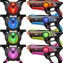 ZIFFY Laser Tag Guns Set of 4 with Vests, Multi-Functional Laser Tag Indoor&Outdoor Family Games, Birthday Gift, Group Activity, Ages 8+(Black)