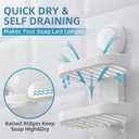 TAILI Soap Holder Soap Dish for Shower, Suction Cup Soap Holder for Shower Wall, Bathroom Accessories, Removable Strong Hold Soap Saver, Drill Free, White 2 Layer