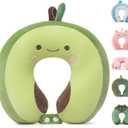 Niuniu Daddy Avocado Kids Travel Neck Pillow for 3-8 Years Old, Soft Memory Foam Cervical Neck Support Pillow for Sleeping Airplane Road Car Essentials for Long Trip Travel Toddlers Boys Girls