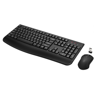 Wireless Keyboard and Mouse Combo, FullSized 2.4GHz Wireless Keyboard with Comfortable Palm Rest and Optical Wireless Mouse for Windows, Mac OS PC/Desktops/Computer/Laptops (Black)