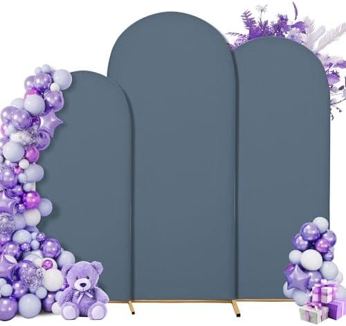 SUKAIKEQA 3-Piece Arch Cover Bundle – 7.2FT, 6.6FT & 6FT Stretch Spandex Backdrop Set – Wedding, Birthday & Photo Booth Arch Covers for Every Event