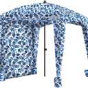 Qipi Beach Cabana - Easy to Set Up Canopy, Waterproof, Portable 6' x 6' Beach Shelter, Included Side Wall, Shade with UPF 50+ UV Protection, Ultimate Sun Umbrella - for Kids, Family & Friends (Sea Life)