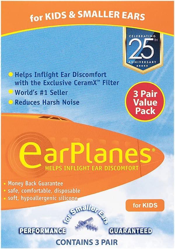 Original Children's EarPlanes by Cirrus Healthcare Ear Plugs Airplane Travel Ear Protection 3 Pair BONUS VALUE PACK Original Children's EarPlanes by Cirrus Healthcare Ear Plugs Airplane Travel Ear Protection 3 Pair BONUS VALUE PACK