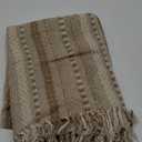 DII Braided Striped Decorative Throw Blanket, 50x60, Stone