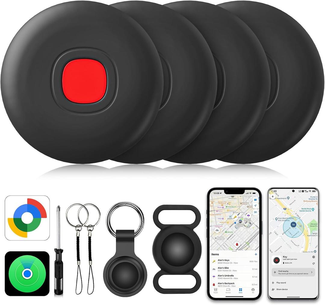 2026 Air Tracker Tags for Android or iOS, Dual System Smart Bluetooth Tags, Find My or Google'S Find Hub App, Keys Finder and Item Locator, Android Luggage Tracker Tags for Keys, Wallets, Bags
