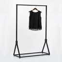 Modern Simple Heavy Duty Metal Rolling Clothing Garment Rack with Wheel,Creative Commercial Wedding Dress Display Shelf,Single Rod Floor-Standing Clothes Hangers (Black without Wood, 47.2" L)