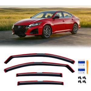 in-Channel Rain Guards for Nissan Altima 2019-2026, Window Visor Shields Vent Deflector Shade Wind Dark Smoke 2020 2021 2022 2023 2024 2025 19 20 21 22 23 24 25 26, Tape-On Inside-Mount, 4PCS