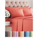 Queen 6 Piece Sheet Set - Comfy Breathable & Cooling - Ultra Soft Hotel Luxury Bedding Set w/ 8-16 Inch Deep Pockets - 1 Flat & 1 Fitted Sheet & 4 Pillowcases - Cozy, Wrinkle Free & Easy Care - Coral